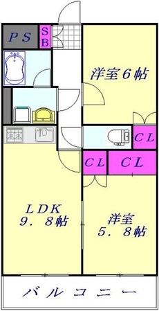 パークサイドハイツタケノヤの物件間取画像